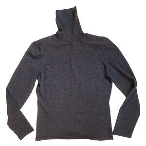 TSE Classic 100% Superfine Wool Turtleneck Sweater Gray Small